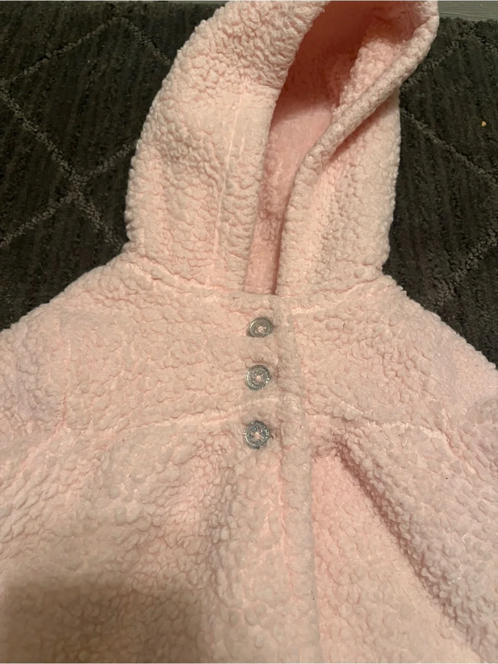Carter's Baby Girl Plush Hooded Sherpa Jacket - Pale Pink Size 12M